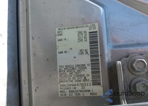 2010 Nissan Altima 2.5 S z USA, uszkodzony, nr VIN 1N4AL2AP4AN470321